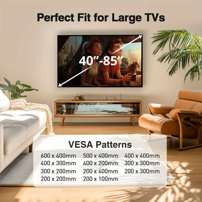 Heavy-Duty Full Motion TV Wall Mount for 40-86 Inch TVs up to 132 lbs, Full Motion TV Bracket with Tool-Free Tilt, Swivel & Extension, Compatible with 12"/16" Wood Studs, VESA 600x400mm, Space-Saving Design for Living Room, Home Theater, Office - Easy Ins