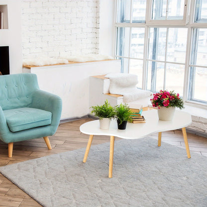 Mid-Century Modern Coffee Table, Small Coffee Table, Minimalist Display Living Room Center Cloud-Shaped Coffee Table for Living Room Dining Room Outdoor