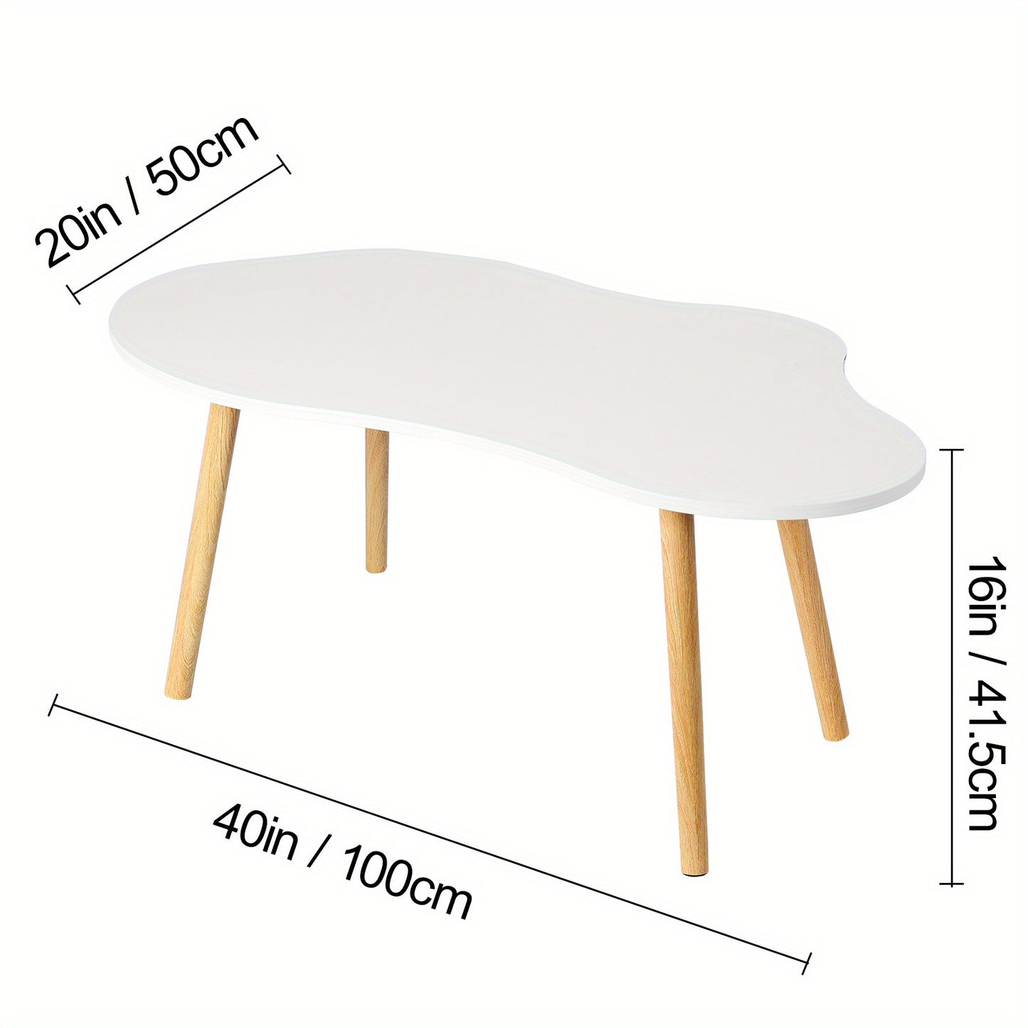 Mid-Century Modern Coffee Table, Small Coffee Table, Minimalist Display Living Room Center Cloud-Shaped Coffee Table for Living Room Dining Room Outdoor
