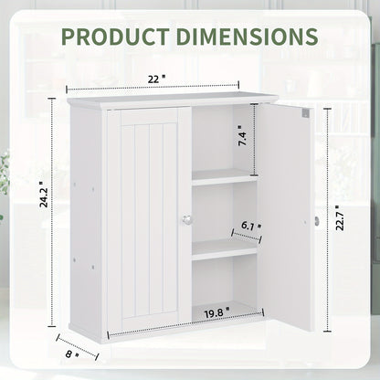 JY QAQA Bathroom Kitchen Wall Cabinet, Garage Or Laundry Room Wall Storage Cabinet, White Stipple, Linen Tower Bath Cabinet, Cabinet with Shelf