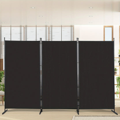 [Foldable Screen Black] 6FT Trifold 160G Polyester Fabric Plastic Foot Carbon Steel Frame Foldable Screen Black