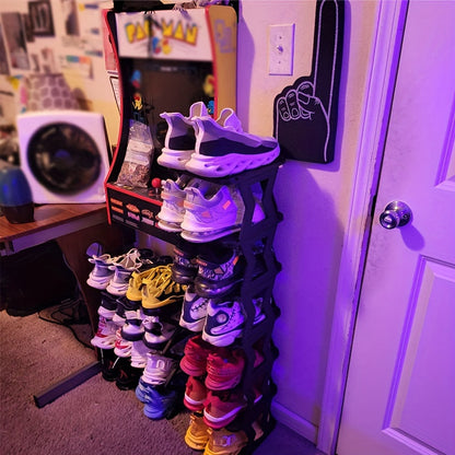 1pc Removable6/ 9 Tier Shoe Rack, Space Saving Folding Shoe Rack for Home And Dormitory, Hallway, Living Room - Separate Narrow Shoe Rack for Indoor Doorway Storage. Holds Keys, Small Photo Frames, Etc.
