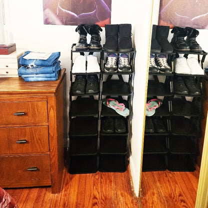 1pc Removable6/ 9 Tier Shoe Rack, Space Saving Folding Shoe Rack for Home And Dormitory, Hallway, Living Room - Separate Narrow Shoe Rack for Indoor Doorway Storage. Holds Keys, Small Photo Frames, Etc.