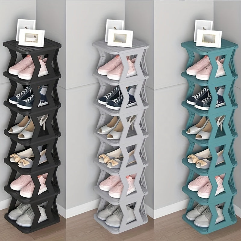 1pc Removable6/ 9 Tier Shoe Rack, Space Saving Folding Shoe Rack for Home And Dormitory, Hallway, Living Room - Separate Narrow Shoe Rack for Indoor Doorway Storage. Holds Keys, Small Photo Frames, Etc.