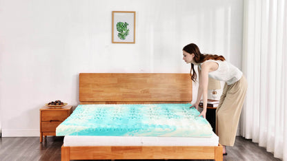 5-Zone Memory Foam Mattress Topper in 2/3/4 Inches, Featuring Cooling Gel-Infused Foam for Enhanced Comfort And Support, Conveniently Packaged in a Box for Easy Transport, with a Ventilated Design