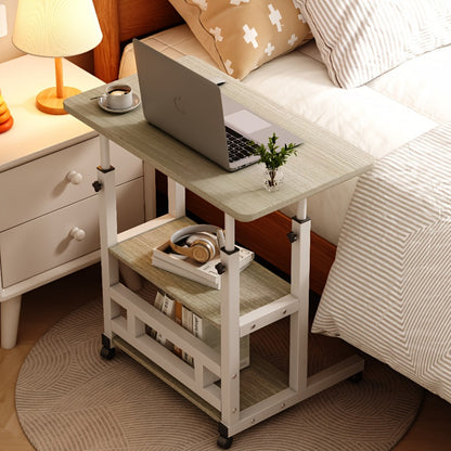 Adjustable Height Mobile Laptop Desk on Wheels with Storage, Rolling Standing Desk for Students Home Office Bedroom Small Spaces, Portable Wheeled Laptop Table in Multiple Styles