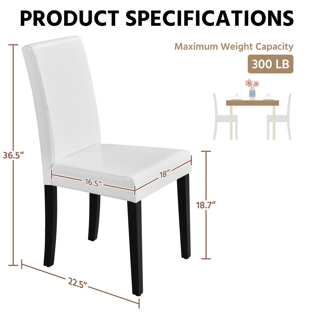 Costoffs Upholstered Dining Chairs Set of 2/4, Padded Leather Side Chairs with High Back & Rubberwood Legs, Modern Kitchen Chairs for Home, Kitchen & Restaurant, Black/White/Gray/Brown