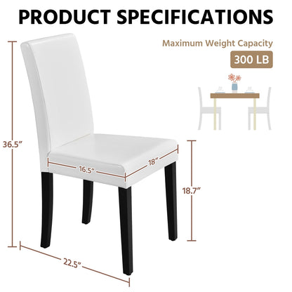 Costoffs Upholstered Dining Chairs Set of 2/4, Padded Leather Side Chairs with High Back & Rubberwood Legs, Modern Kitchen Chairs for Home, Kitchen & Restaurant, Black/White/Gray/Brown