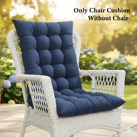 Chair Cushion, Cloud Tufted 18.9"x47" - Thick Plush Seat & Back Cushion with Non-Slip Ties shown in the main product view