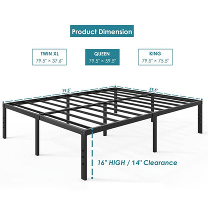 18-Inch Heavy-Duty Bed Frame, Mattress Support Frame for Bedroom Comfort and Support detail image - detail view 3