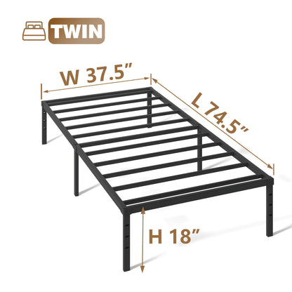 Bed Frame shown in the TWIN, 18inch option