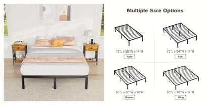 18-Inch Metal Bed Frame with No Box Spring Needed for Bedroom Comfort and Support detail image - detail view 23