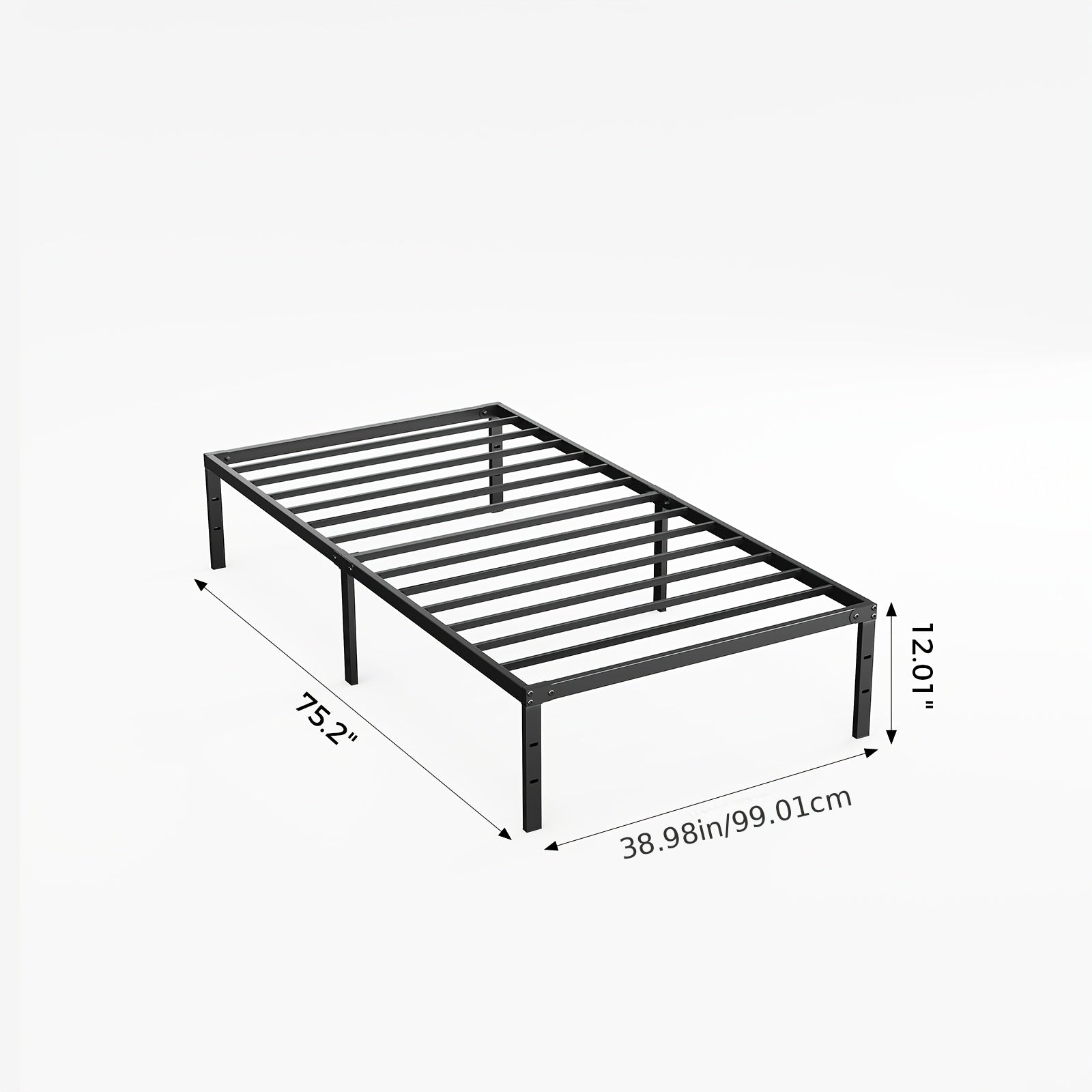 Bed Frame shown in the Twin (12IN) option
