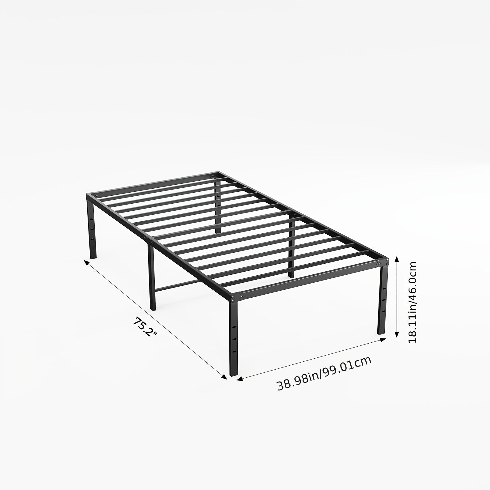 Bed Frame shown in the Twin (18IN) option
