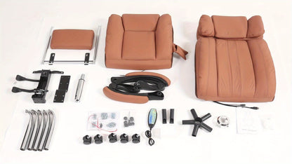 Big And Tall Massage Office Chair PU Leather Executive Desk Chair 500 Lbs Capacity, Reclining, Heated, 8 Vibration Points, Adjustable Footrest And Headrest