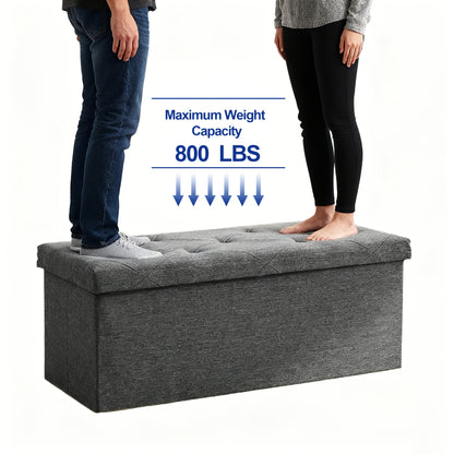 Storage Ottoman Bench, FoldingOttoman Stool, Ottoman With Storage, StorageChest, End Of Bed Bench, Padded Seat, StorageBench With Seating For Bedroom, Living Room, Mother'S Day Thoughtful Gift