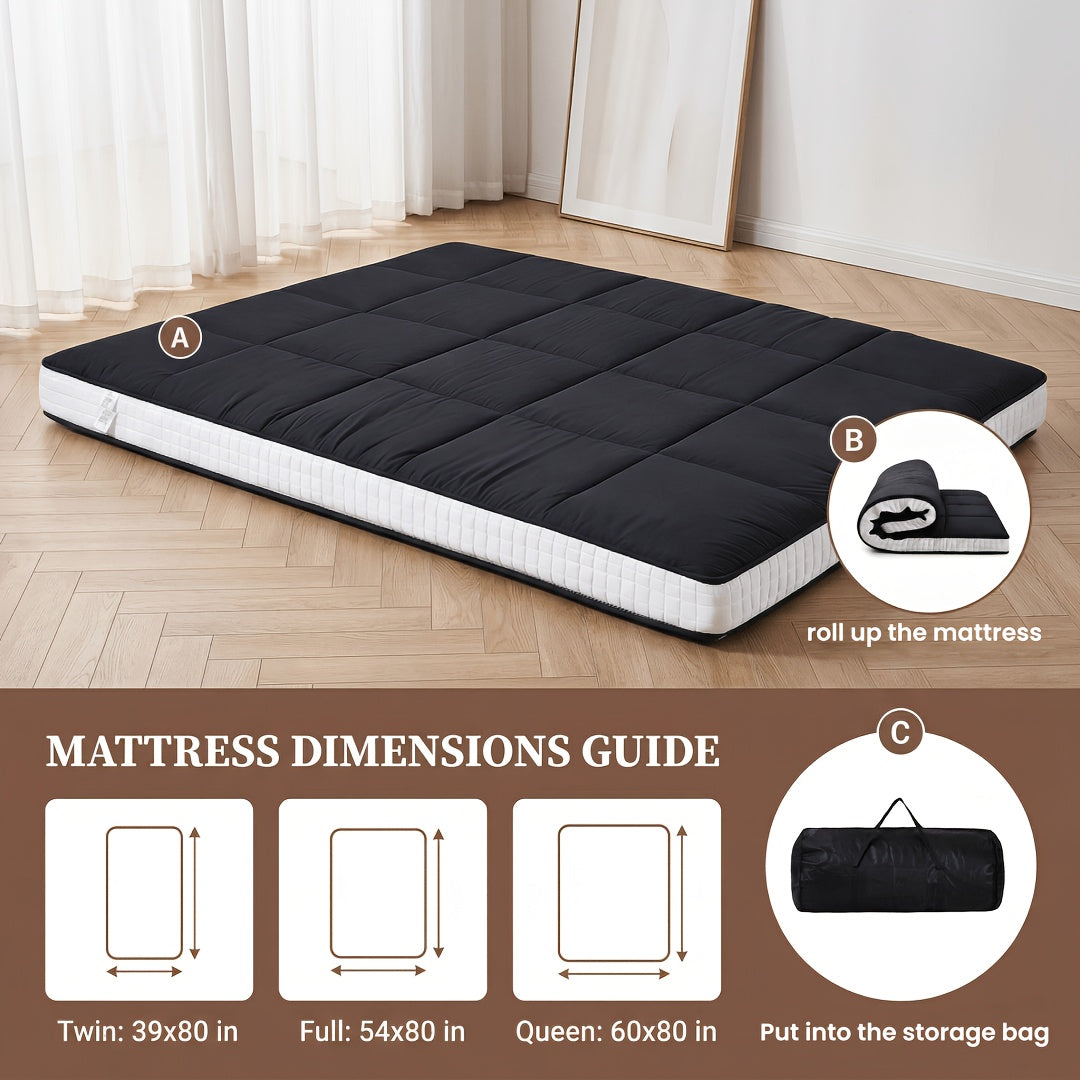 [Foldable & Portable] LILYPELLE Memory Foam Twin Mattress, Foldable & Portable Floor Mattress, Washable Sleeping Mat for Home, Camping, Travel & Guest Bed