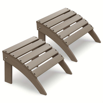 19.7-Inch HDPE Outdoor Ottoman with Footrest and Multiple Color Options for Patio detail image - detail view 25