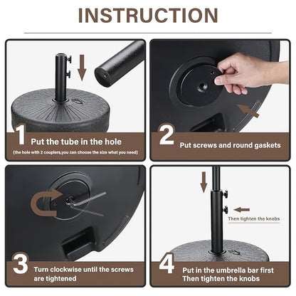 19-Inch Heavy-Duty Umbrella Base for Outdoor Shade and Protection in Patio detail image - detail view 7