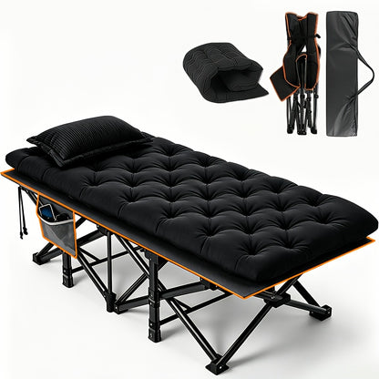 Bed Frame Sold Separately, 59/75 Inch Oversized Thick Folding Bed, Camping Bed, Portable Folding Guest Bed, with a Weight Capacity of 100/500/600/700 Pounds, Including Mattress, Suitable for Gardens, Balconies, Outdoors, And Camping