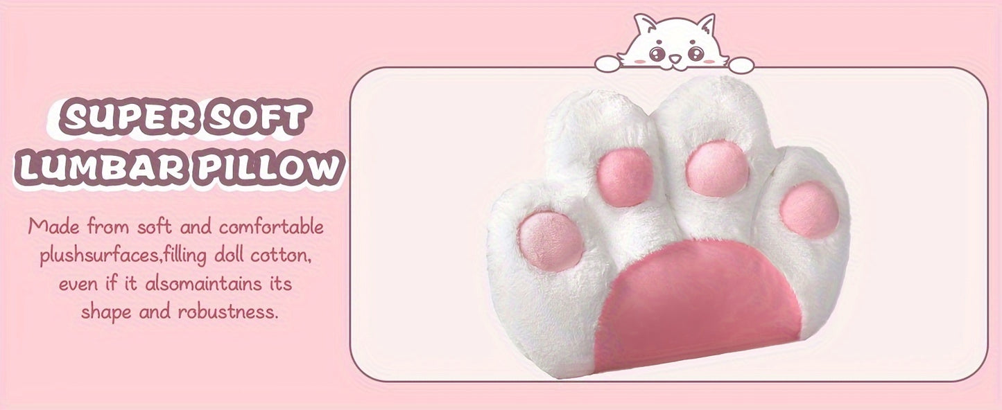 Gaming Chair with Cat Ears And Cat Paw Cushion Pillow, Cute Computer Chair for Girl with Footrest, Ergonomic Gamer Chair, Kawaii Gaming Chair, Reclining Game