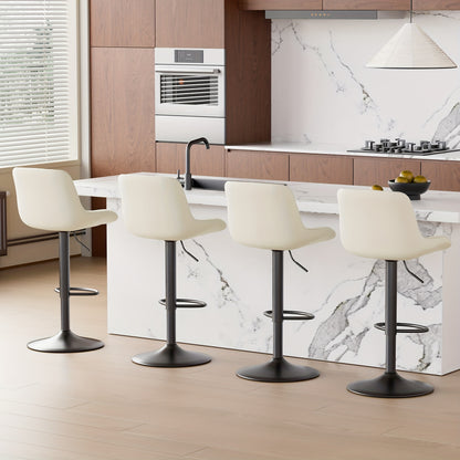 1/2/3/4 Packs Counter Height Bar Stools, Adjustable Swivel Upholstered Counter Height Barstools with Back And Footrest, Stool Chair for Kitchen Counter Island
