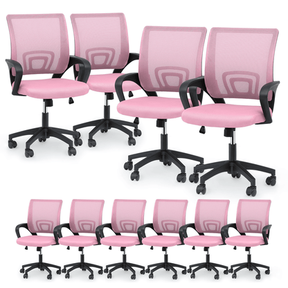 Mesh Office Home Chair, Mid Back Ergonomic Rolling Swivel Chair with Padded Seat and Armrest