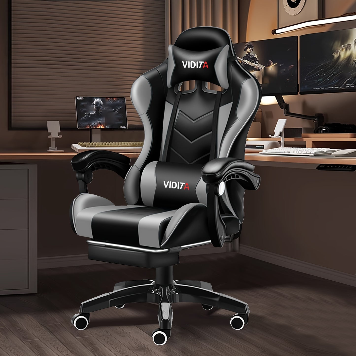 Gaming Chair, Adult Gamer Chair Ergonomic Computer Chair for Teens, Racing Style PC Office Chair with Lumbar Support