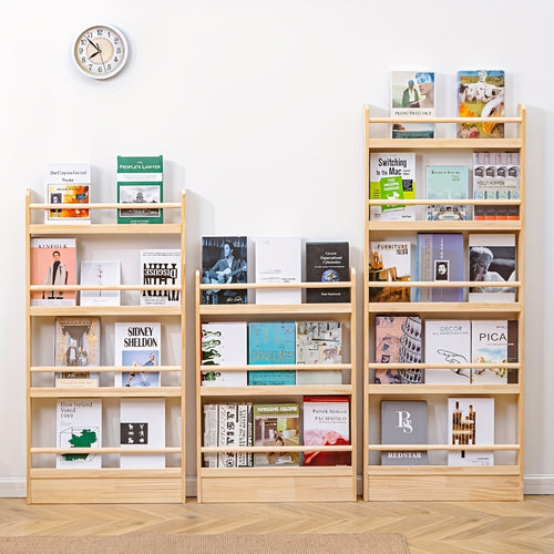 Creative Design, Ultra-Narrow Solid Wood Bookshelf, Bookcase, No Paint And Zero Formaldehyde, Wall-Mounted Bookshelf, Over-The-Door Bookshelf, Multi-Layer Shelf, Space-Saving