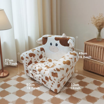Kids Sofa/Teens - Ultra-Soft Teddy Bear Fleece And Machine-Washable Cover | 20"X15"X18" Ergonomic Support Chair, 5.6Lbs Lightweight | Breathable Skin-Friendly Lounger for Game Room/Playroom (Cozy Beige)