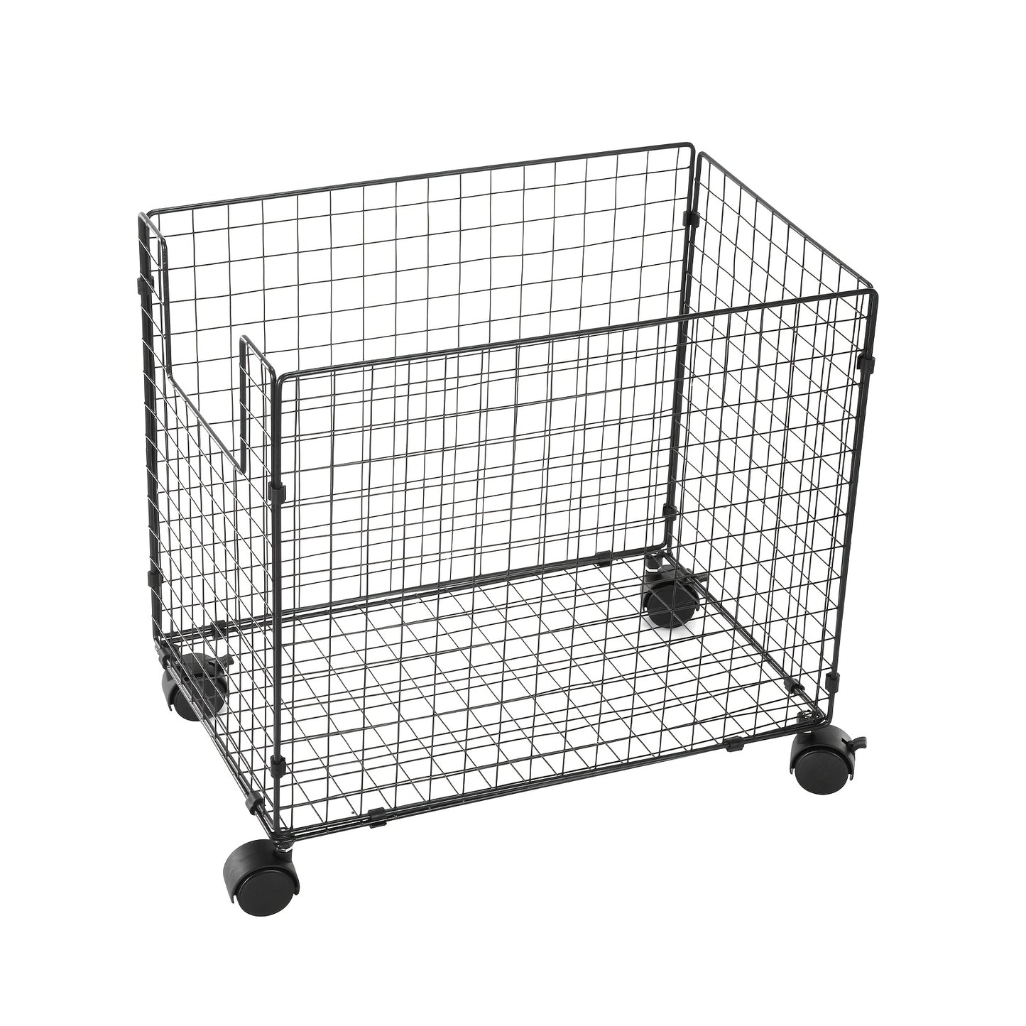 1pc Metal Storage Basket with Wheels, Multifunctional Organizer for Laundry, Bathroom And Kitchen, Without Lid, Home Organization Baskets, Boxes And Containers, Shelf Baskets