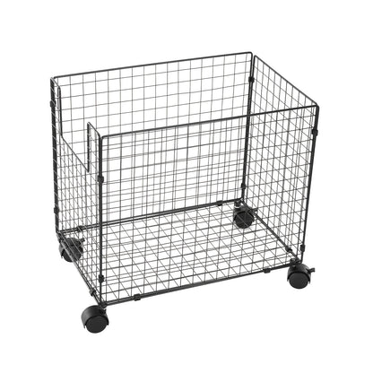 1pc Metal Storage Basket with Wheels, Multifunctional Organizer for Laundry, Bathroom And Kitchen, Without Lid, Home Organization Baskets, Boxes And Containers, Shelf Baskets