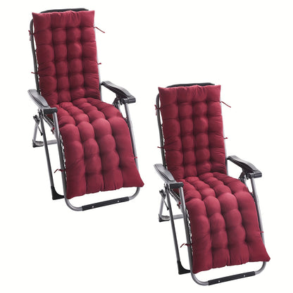 2pcs Padded Lounge Chaise Cushion Relacement 49" 61" Memory Foam Recliner Cushion Pad Thickened Rocking Chair Sofa Pad with Ties
