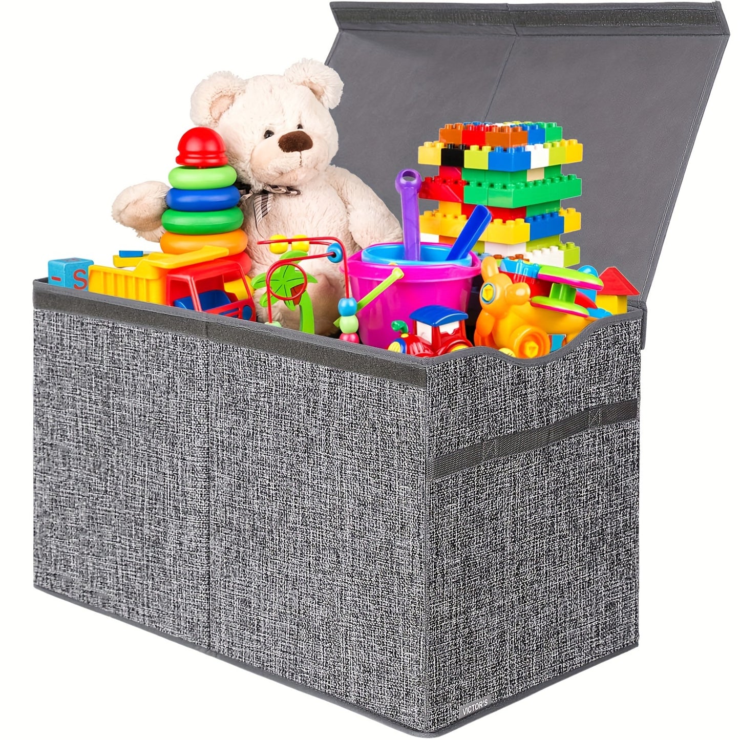 31.7gal Extra Large Box, Collapsible Sturdy Kids Chest For Boys, Girls, Kids, Storage Organizer Bins With Lids, Box Basket For Living Room, Bedroom, Nursery