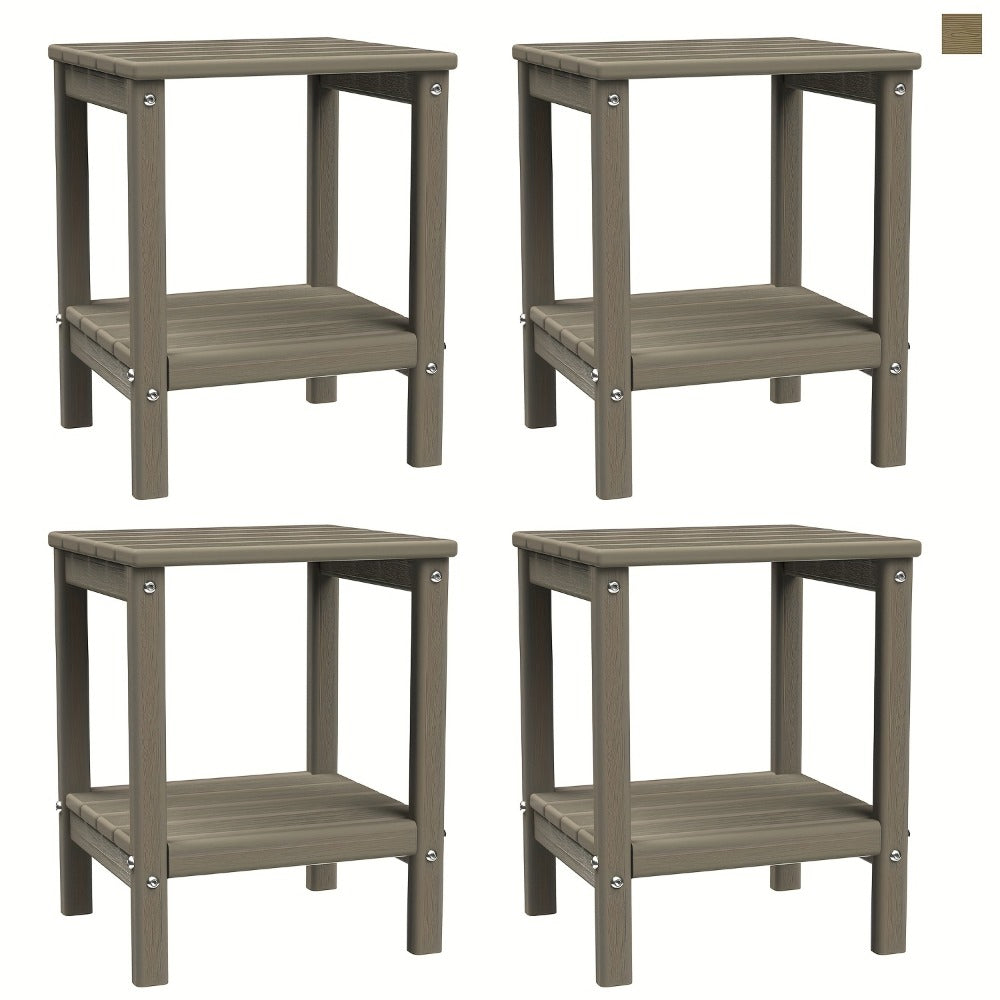 HDPE Adirondack Side Table Outdoor – Weather Resistant Rectangular End Table 15"x14"x18" for Adirondack Chair, Patio, Pool, Garden & Camping – 9 Colors, 1/2/4 Pack