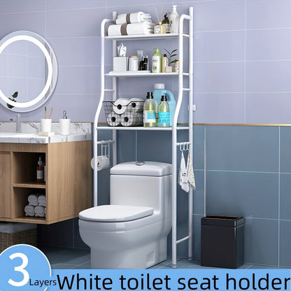 Toilet Rack, Independent Metal Bath Rack, with Roll Paper Rack And Hook, Space Saving Bathroom Organizer And Storage Rack, Above Toilet Rack, Used for Bathrooms And Laundry Rooms