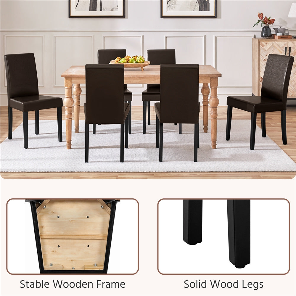 Costoffs Upholstered Dining Chairs Set of 2/4, Padded Leather Side Chairs with High Back & Rubberwood Legs, Modern Kitchen Chairs for Home, Kitchen & Restaurant, Black/White/Gray/Brown