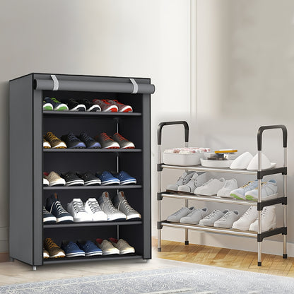 6/8/10/3 Tier Shoe Organizer with Nonwoven Fabric Cover Shoe Cabinet, Easy to Assemble, Portable Shoe Cabinet, Shoe Storage Shelf for 27-35 Pairs Of Shoes, Suitable for Various Scenes Such As Entryway, Suitable for Sneakers, High Heels, And Boots