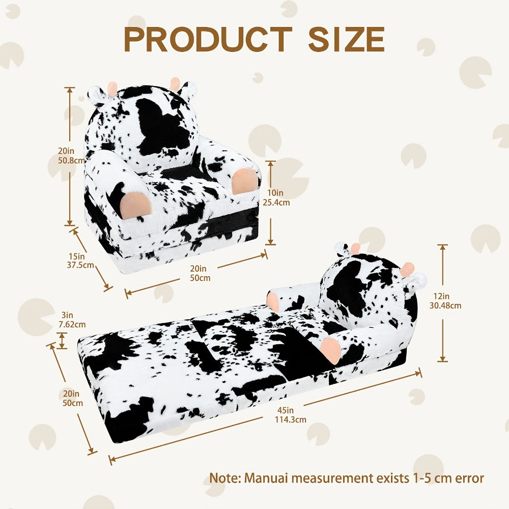 2-in-1 Foldable Kids Convertible Sofa Chair, Fold-Out Toddler Lounger for Kids' Room detail image - detail view 4