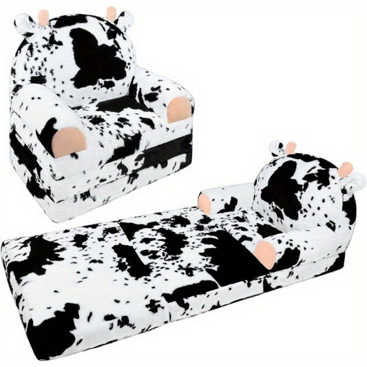 Kids Sofa, Kids Flip Open Foldable Sofa 2-in-1 Removable Washable Cover Soft Plush Animal shown in the main product view
