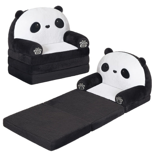 Kids Sofa Chair, Kids Foldable Sofa Chair 2-in-1 Plush Animal Lounger with High Density shown in the main product view