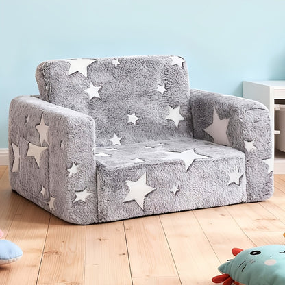 2-in-1 Foldable Kids Convertible Sofa Chair with Fold-Out Lounger for Kids' Room detail image - detail view 15
