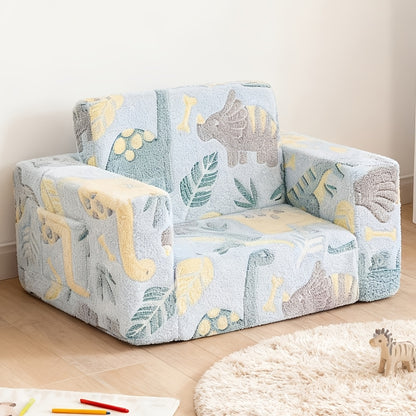 Kids Sofa Chair shown in the Green Dinosaur, 708.66inch+ option