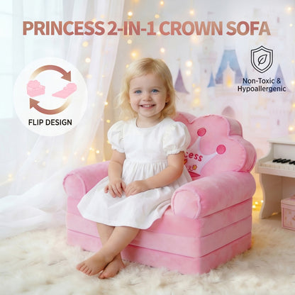 2-in-1 Kids Convertible Sofa Chair, Fold-Out Toddler Lounger for Kids' Room detail image - detail view 8