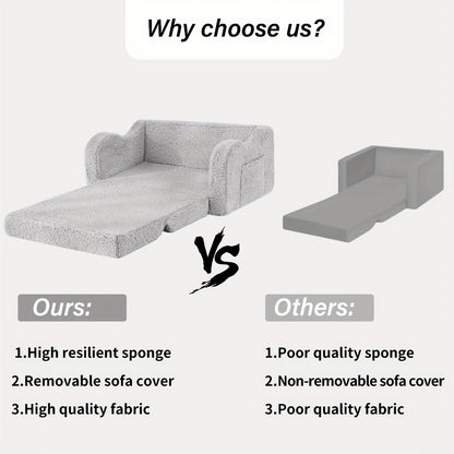 2-in-1 Kids Convertible Sofa Chair, Kids Flip-Out Chair for Comfortable Everyday Seating detail image - detail view 10