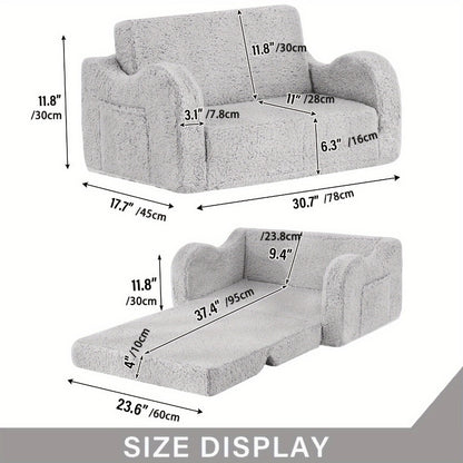 2-in-1 Kids Convertible Sofa Chair, Kids Flip-Out Chair for Comfortable Everyday Seating detail image - detail view 4