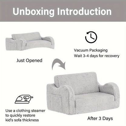 2-in-1 Kids Convertible Sofa Chair, Kids Flip-Out Chair for Comfortable Everyday Seating detail image - detail view 6