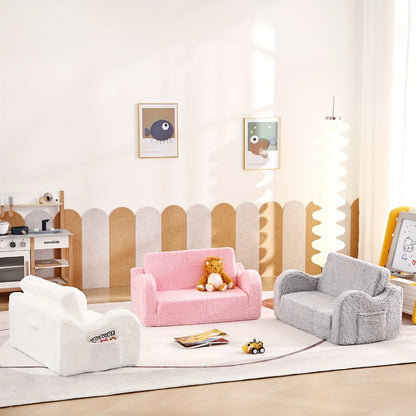 2-in-1 Kids Convertible Sofa Chair, Kids Flip-Out Chair for Comfortable Everyday Seating detail image - detail view 8