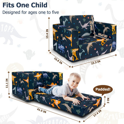 2-in-1 Kids Convertible Sofa Chair, Kids Sofa Bed for Kids' Room detail image - detail view 12