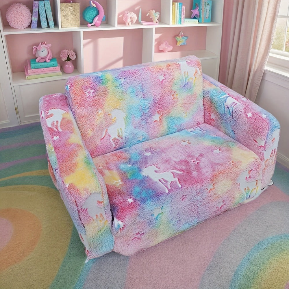 2-in-1 Kids Convertible Sofa Chair with Fold-Out Lounger, Kids Sofa Bed for Kids' Room detail image